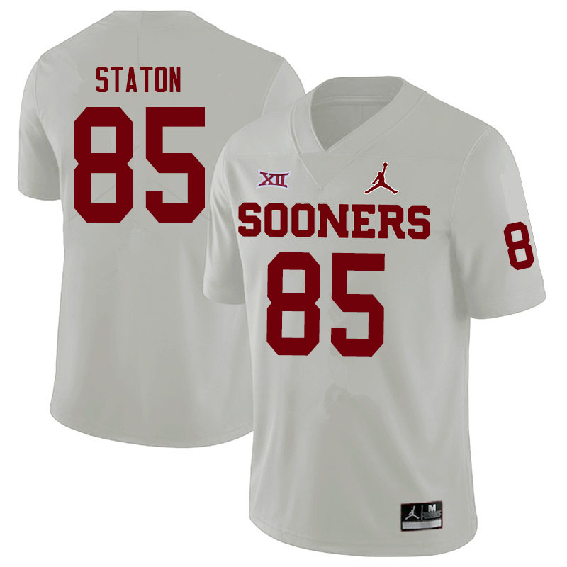 Men #85 Devin Staton Oklahoma Sooners Jordan Brand College Football Jerseys Sale-White